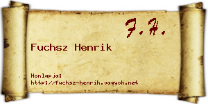 Fuchsz Henrik névjegykártya